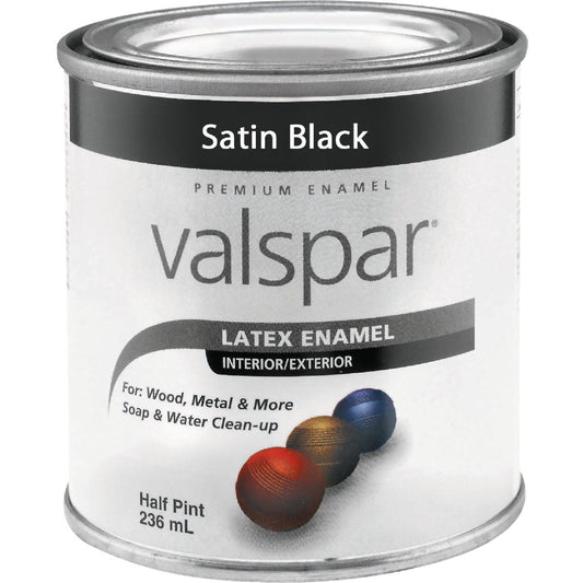 Valsar Premium Latex Enamel, Satin Black, 1 Qt.