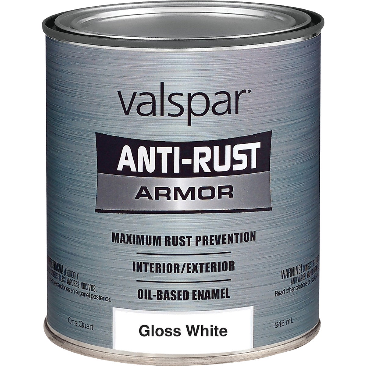 Valspar Anti-Rust Oil-Based Gloss Armor Rust Control Enamel, White, 1 Qt.