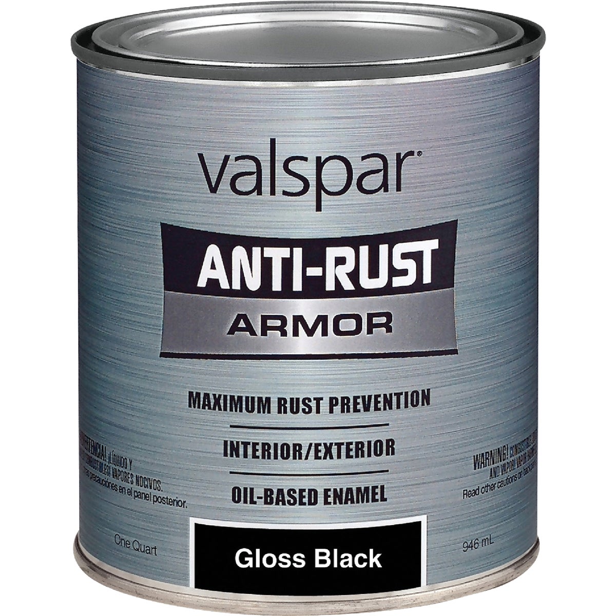 Valspar Anti-Rust Oil-Based Gloss Armor Rust Control Enamel, Black, 1 Qt.