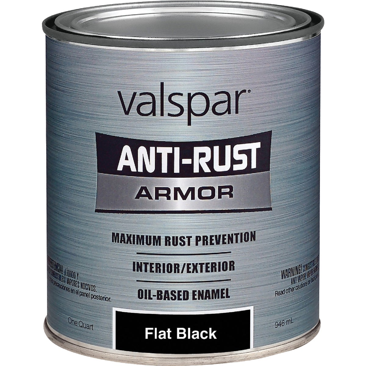 Valspar Anti-Rust Oil-Based Flat Armor Rust Control Enamel, Black, 1 Qt.