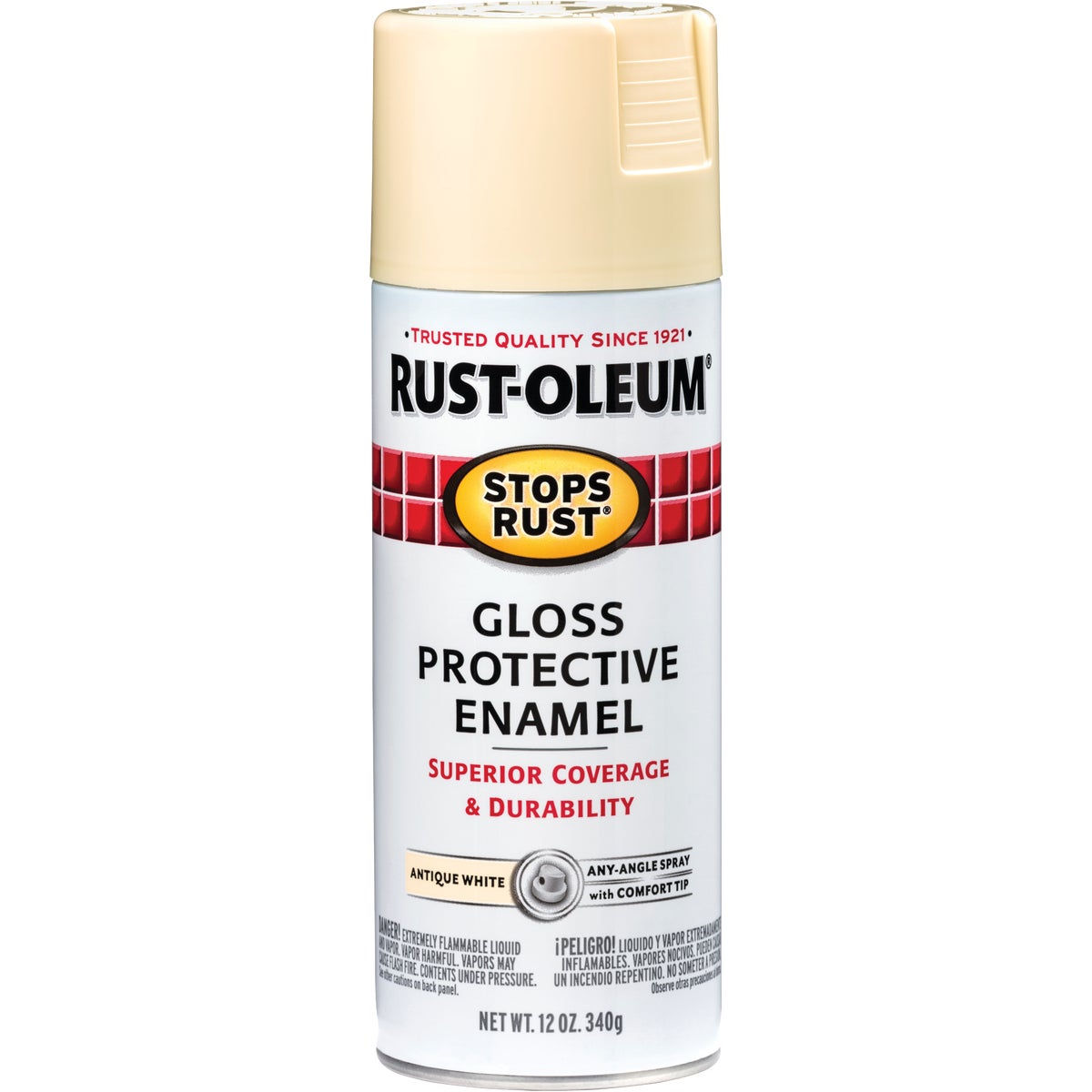 Rust-Oleum Stops Rust Gloss Antique White 12 Oz. Anti-Rust Spray Paint