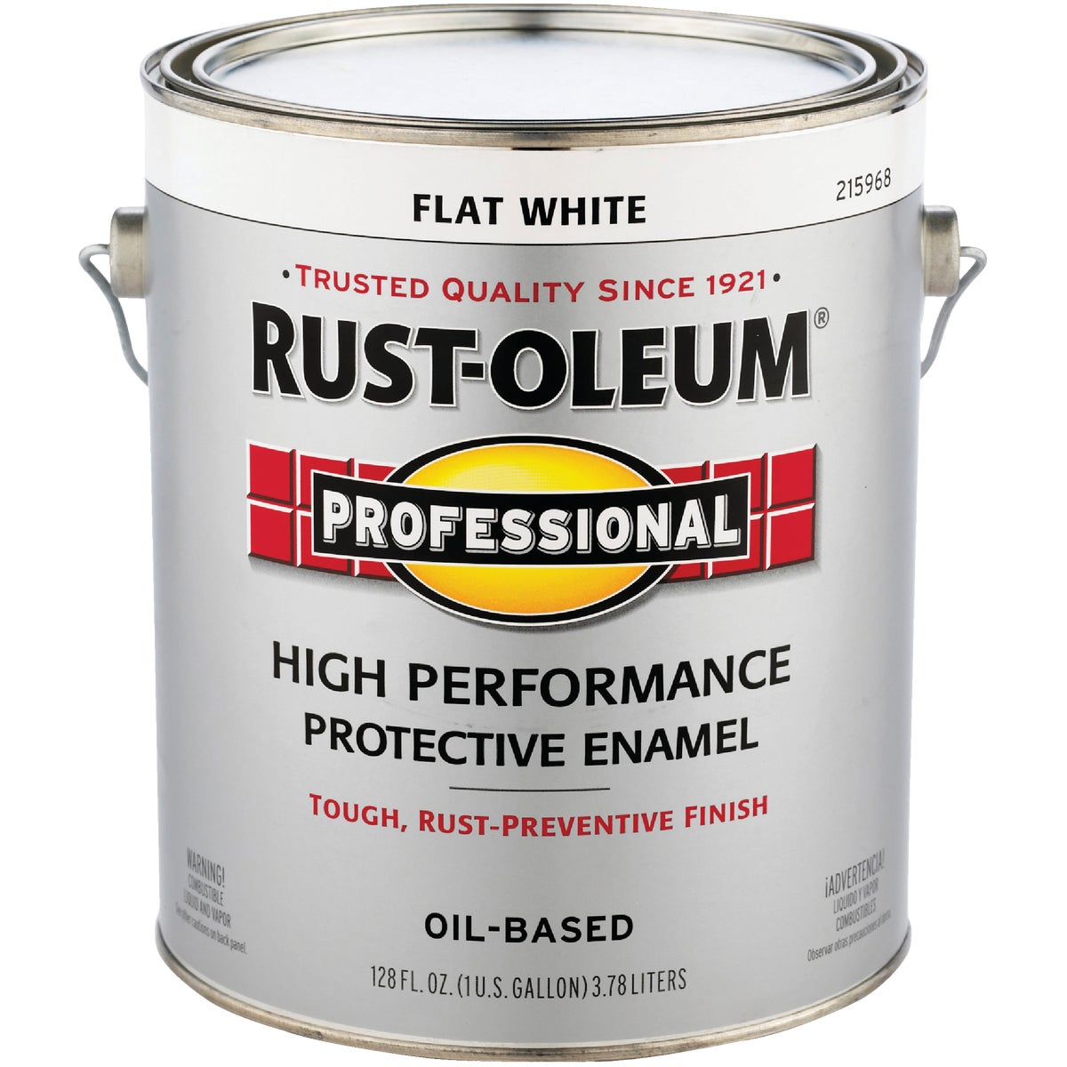 Rust-Oleum Professional Oil Based Flat Protective Rust Control Enamel, White, 1 Gal.