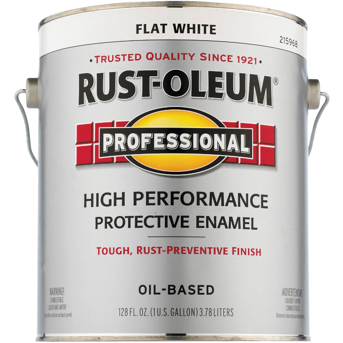 Rust-Oleum Professional Oil Based Flat Protective Rust Control Enamel, White, 1 Gal.