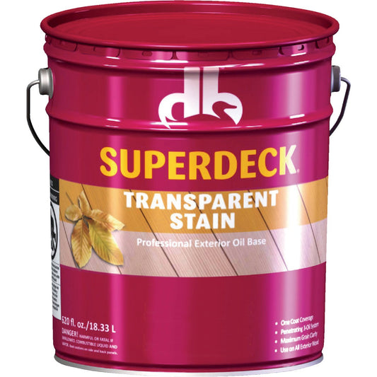 Duckback SUPERDECK VOC Transparent Exterior Stain, Heart Redwood, 5 Gal.