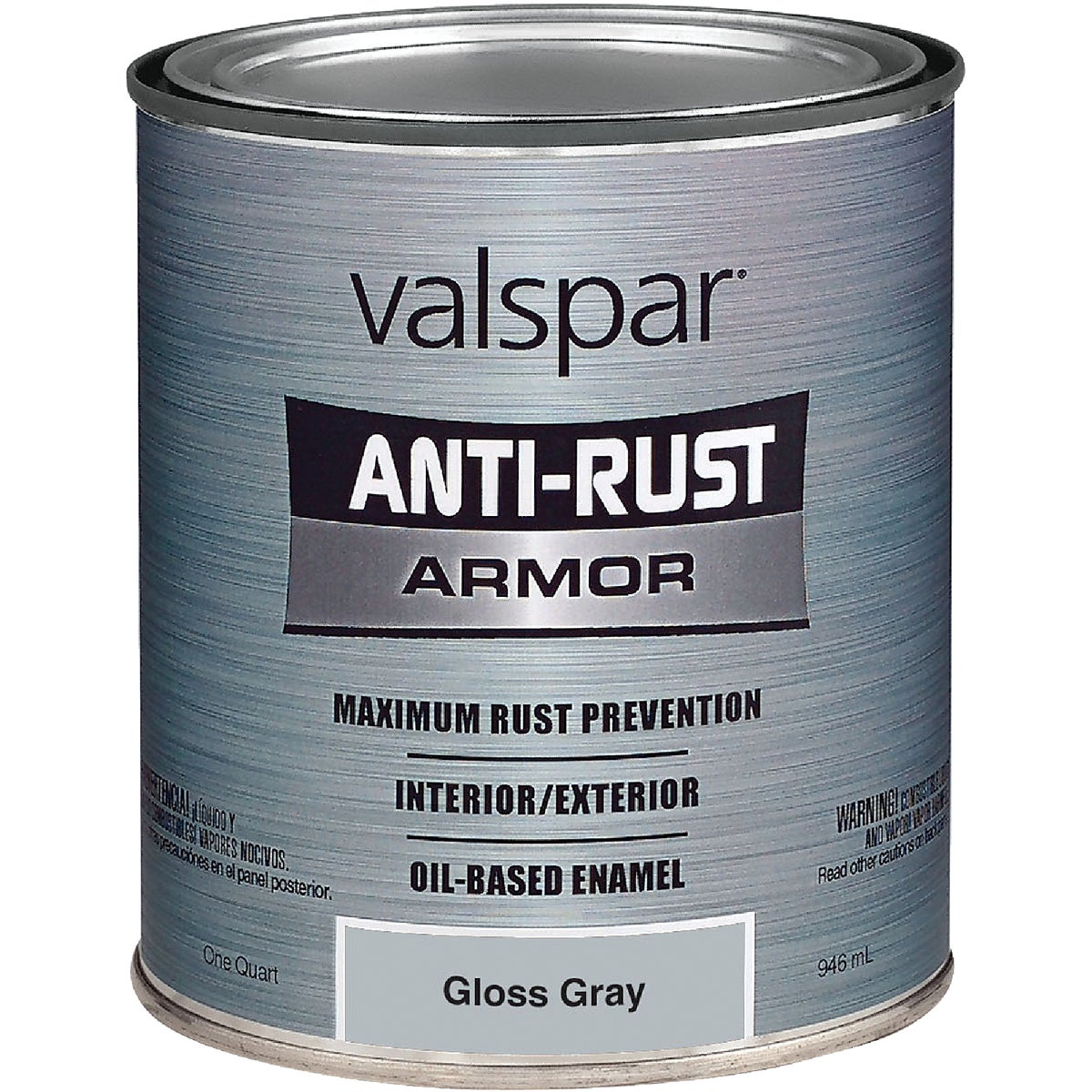 Valspar Anti-Rust Oil-Based Gloss Armor Rust Control Enamel, Gray, 1 Qt.