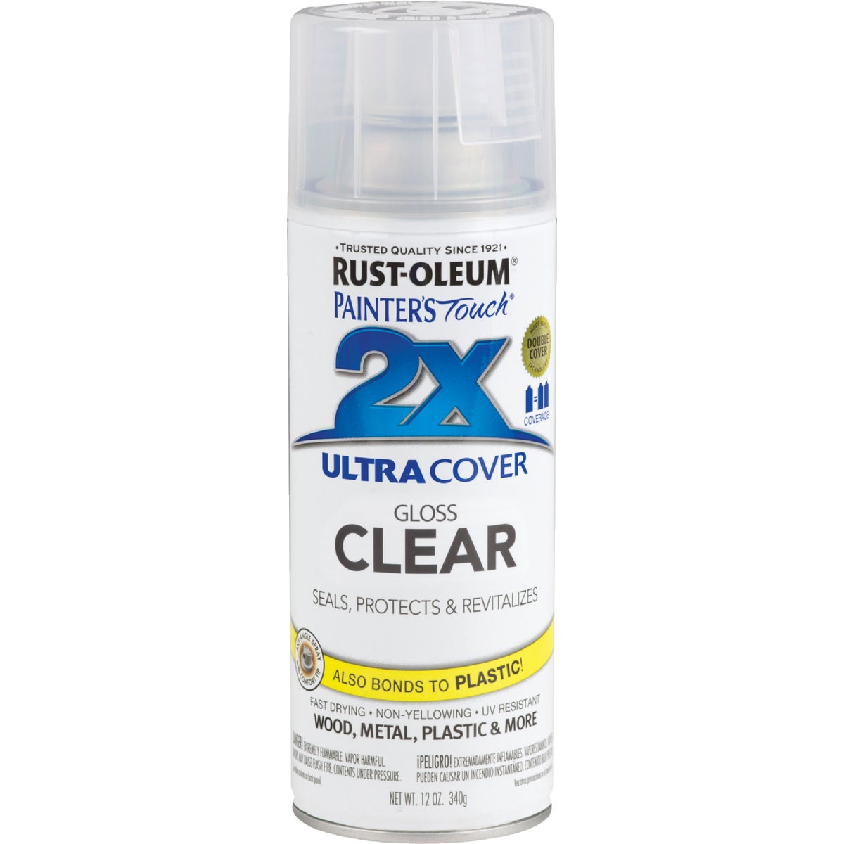 Rust-Oleum Painter's Touch 2X Ultra Cover Clear 12 Oz. Gloss Finish Spray Paint, Clear