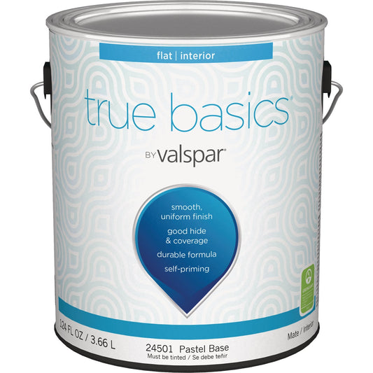 True Basics by Valspar Flat Interior Wall Paint, 1 Gal., Pastel Base