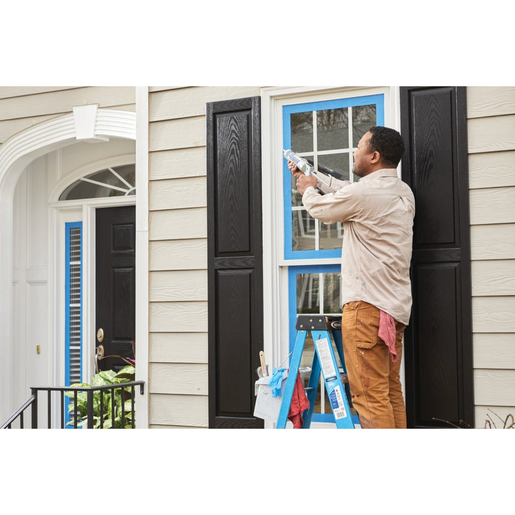 GE Paintable Silicone All Projects Window & Door Sealant, White, 10.1oz (GE7000)