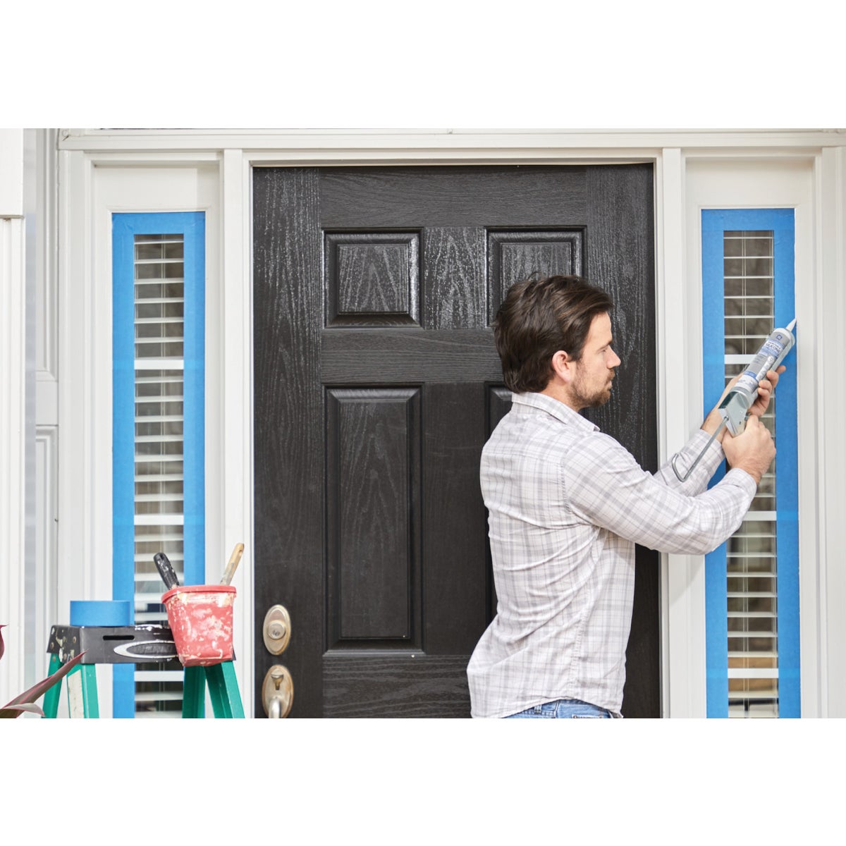 GE Paintable Silicone All Projects Window & Door Sealant, White, 10.1oz (GE7000)