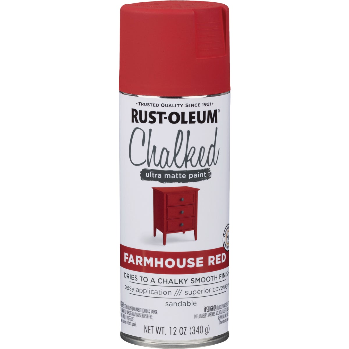 Rust-Oleum 12 Oz. Chalked Ultra Matte Farmhouse Red Chalk Spray Paint