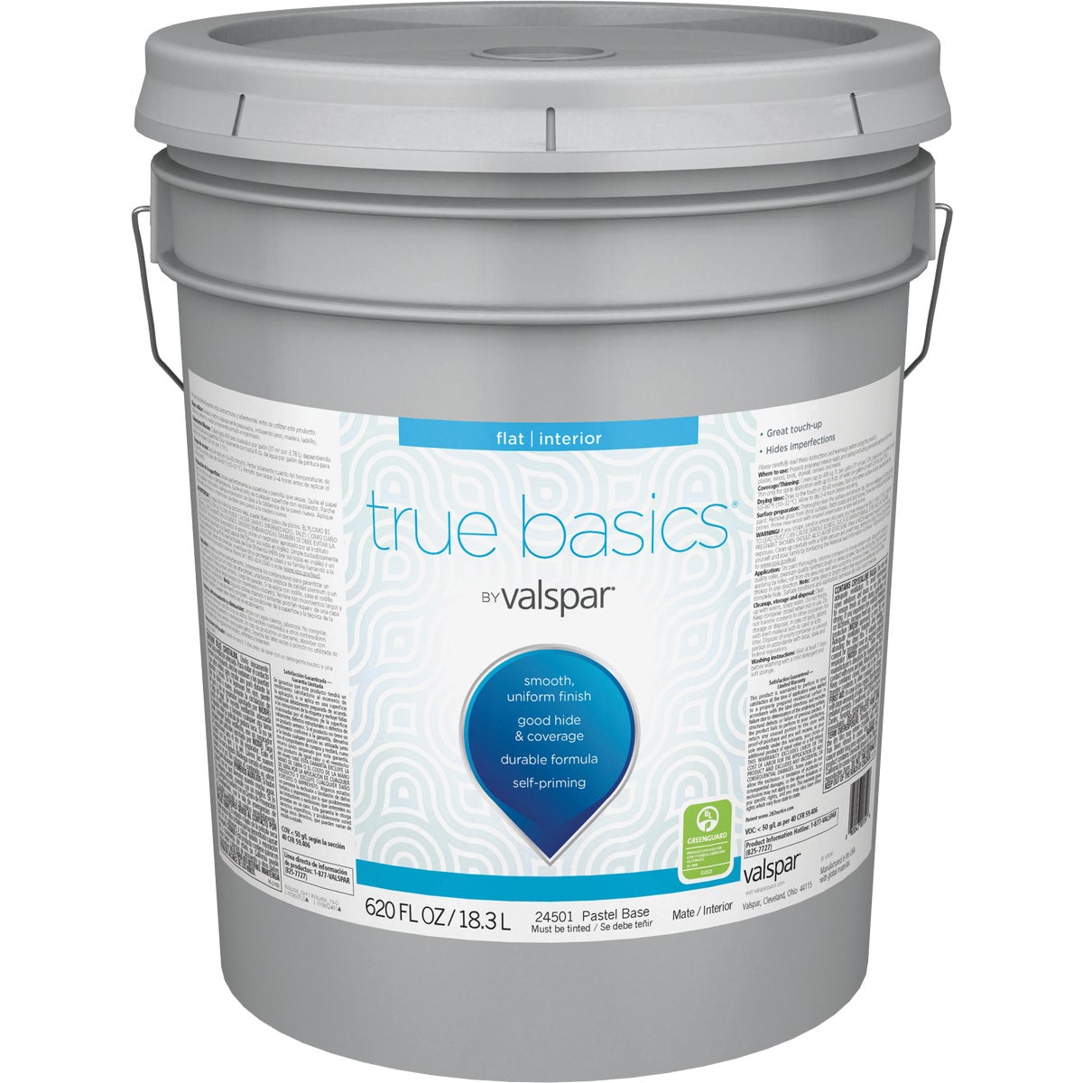 True Basics by Valspar Flat Interior Paint, 5 Gal., Pastel Base