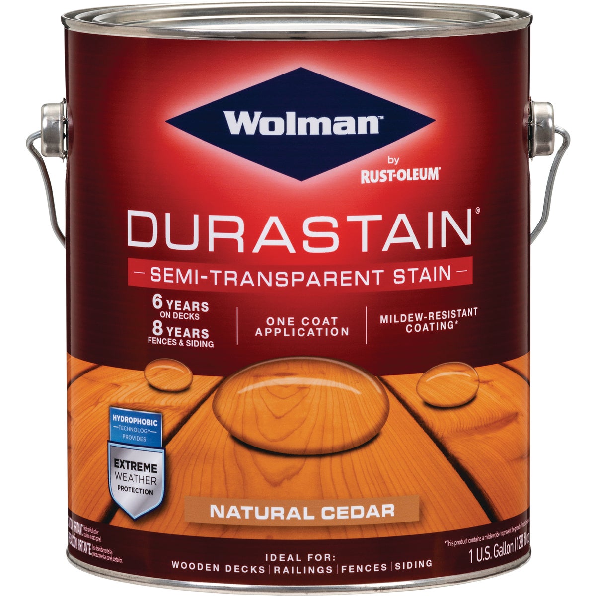 Wolman DuraStain One Coat Semi-Transparent Wood Exterior Stain, Natural Cedar 1 Gal.