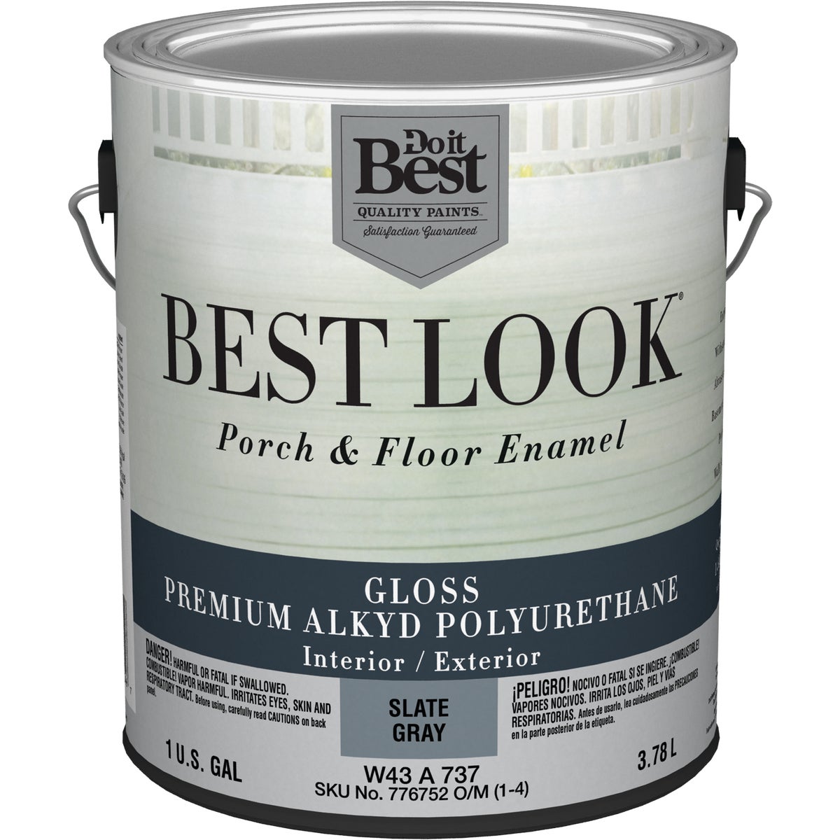 Best Look 1 Gal. Slate Gray Polyurethane Gloss Porch & Floor Enamel