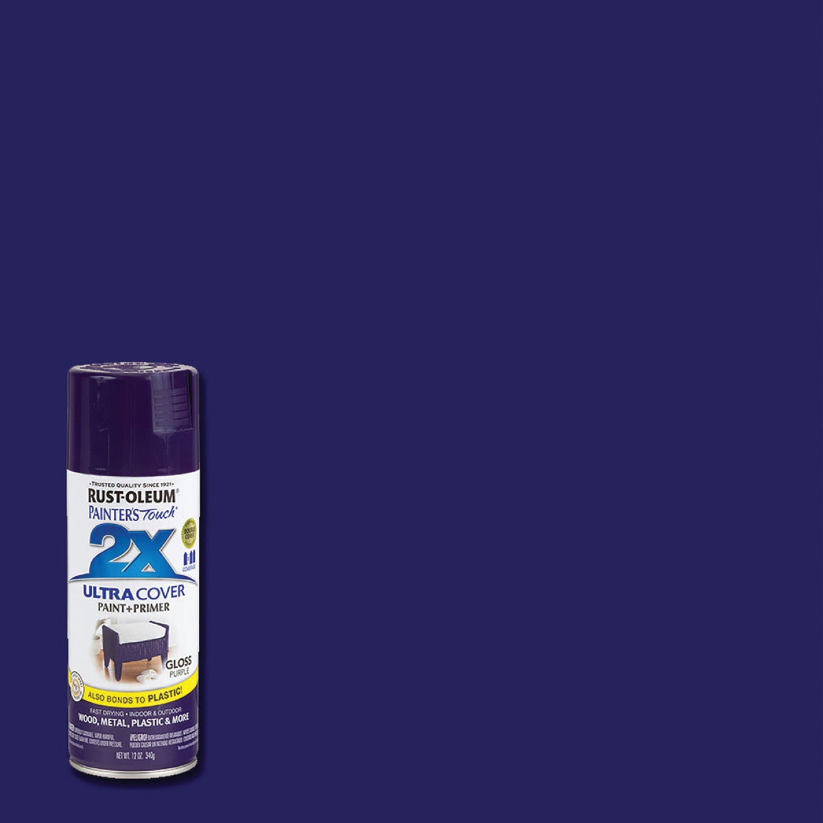 Rust-Oleum Painter's Touch 2X Ultra Cover 12 Oz. Gloss Paint + Primer Spray Paint, Purple