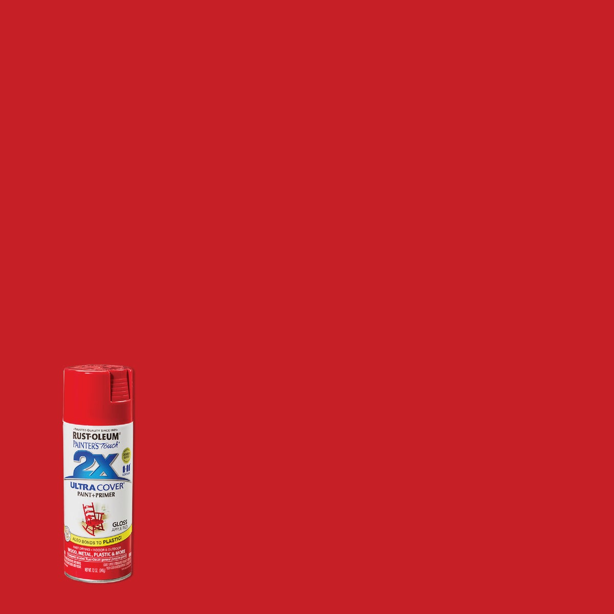 Rust-Oleum Painter's Touch 2X Ultra Cover 12 Oz. Gloss Paint + Primer Spray Paint, Apple Red