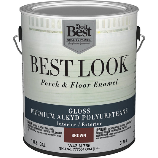 Best Look 1 Gal. Brown Polyurethane Gloss Porch & Floor Enamel