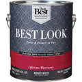 Best Look 100% Acrylic Latex Paint & Primer In One Flat Exterior House Paint, Bright White, 1 Gal.