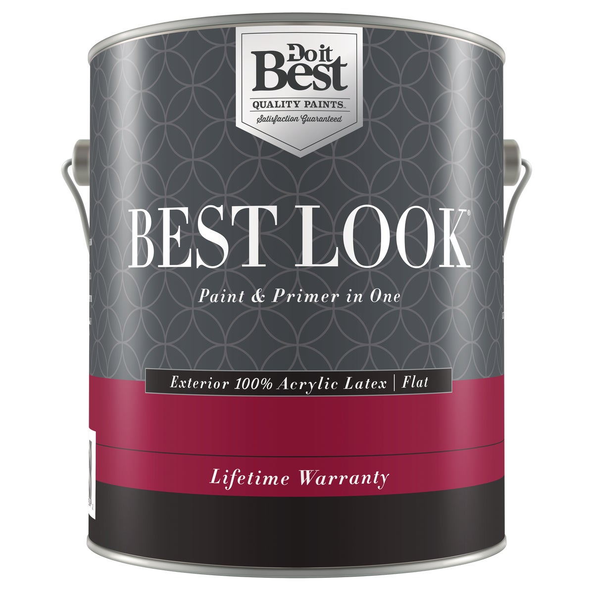 Best Look 100% Acrylic Latex Paint & Primer In One Flat Exterior House Paint, Bright White, 1 Gal.