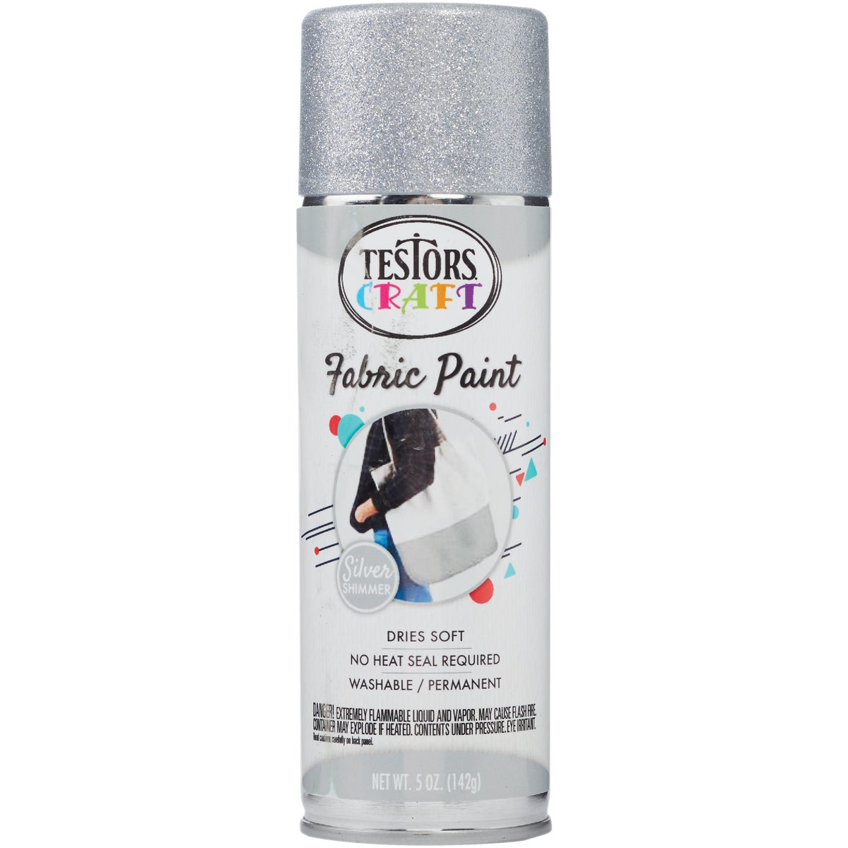 Testors Craft 5 Oz. Silver Shimmer Fabric Spray Paint