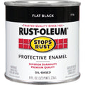 Rust-Oleum Stops Rust Oil Based Flat Protective Rust Control Enamel, Black, 1/2 Pt.