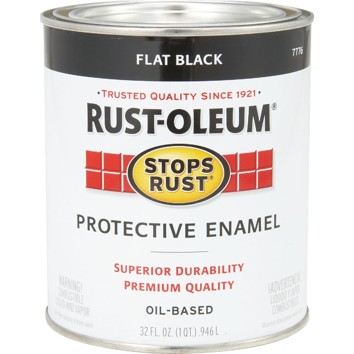 Rust-Oleum Stops Rust Oil Based Flat Protective Rust Control Enamel, Black, 1 Qt.