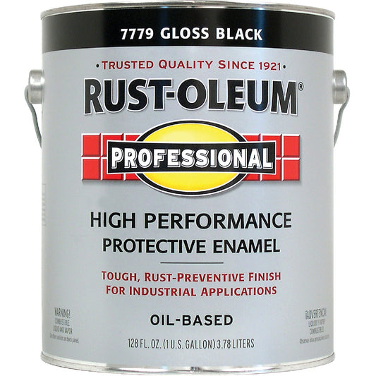 Rust-Oleum Professional Oil Based Gloss Protective Rust Control Enamel, Black, 1 Gal.