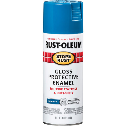 Rust-Oleum Stops Rust Royal Blue Gloss 12 Oz. Anti-Rust Spray Paint