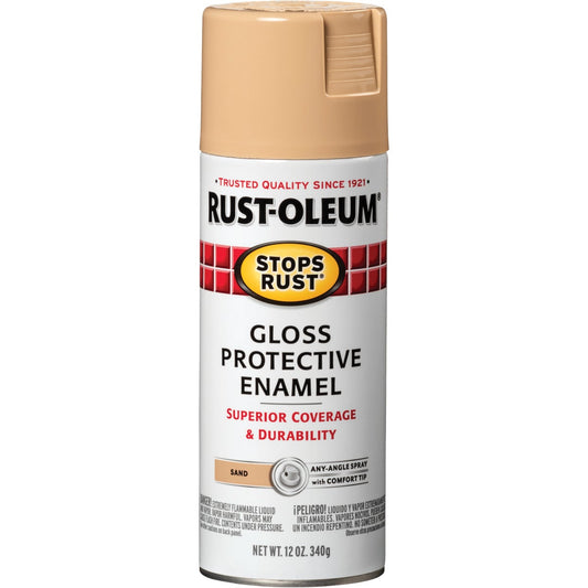 Rust-Oleum Stops Rust Sand Gloss 12 Oz. Anti-Rust Spray Paint