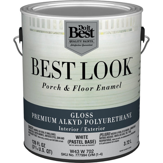 Best Look 1 Gal. White Pastel Base Polyurethane Gloss Porch & Floor Enamel