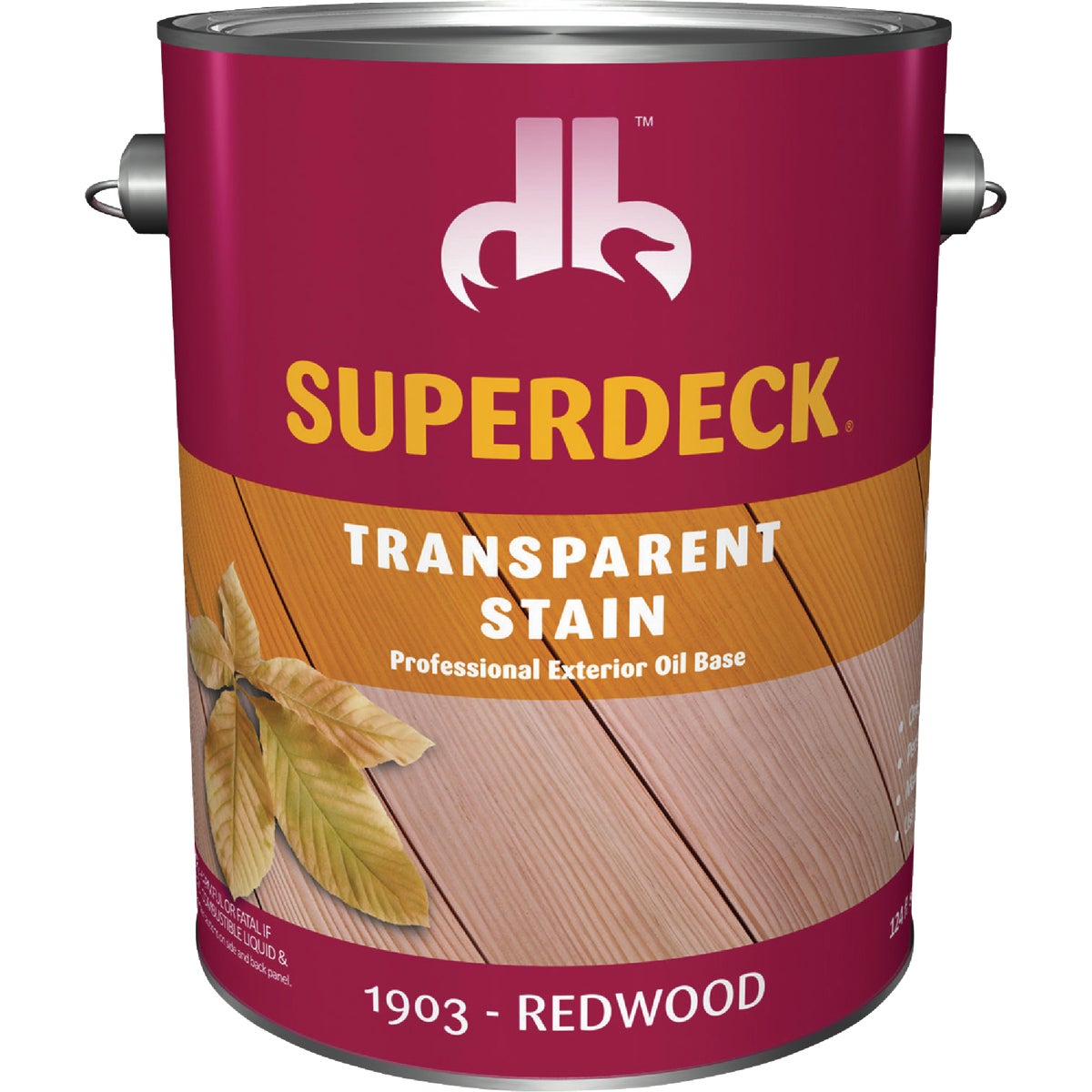 Duckback SUPERDECK Transparent Exterior Stain, Redwood, 1 Gal.