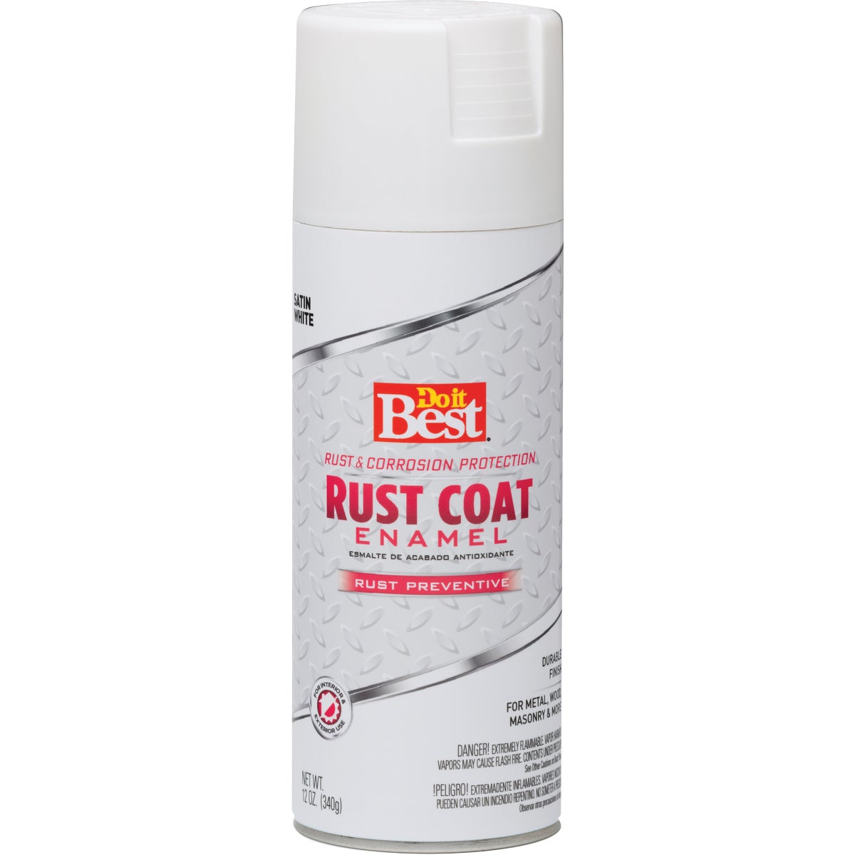 Do it Best Rust Coat Satin White 12 Oz. Anti-Rust Spray Paint