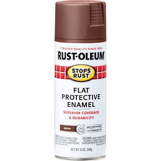 Rust-Oleum Stops Rust Brown Flat 12 Oz. Anti-Rust Spray Paint