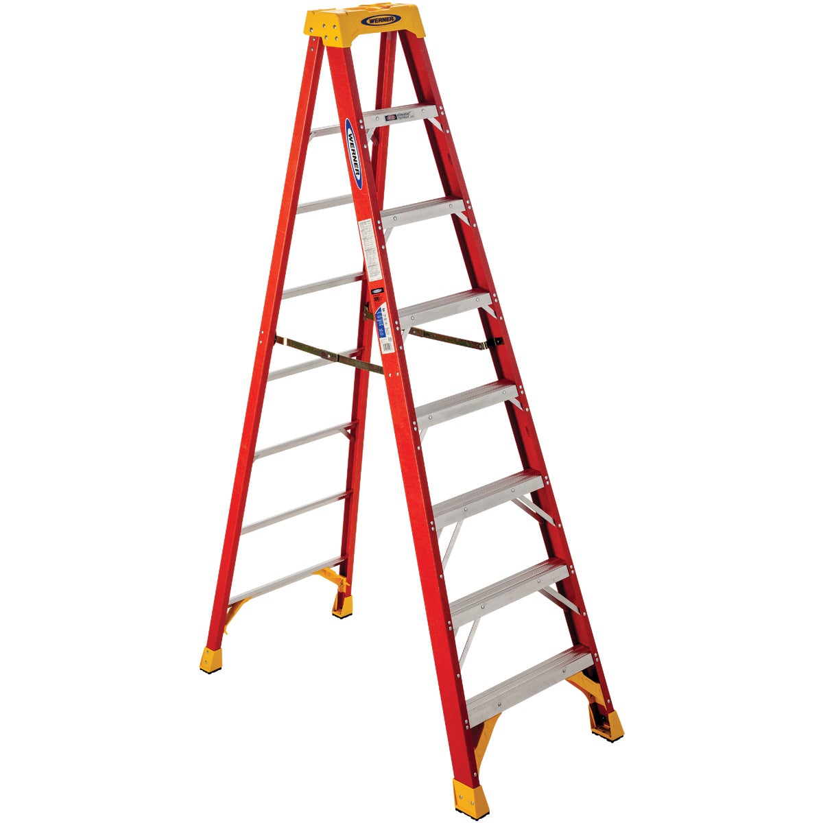 Werner 8 Ft. Fiberglass Step Ladder with 300 Lb. Load Capacity Type IA Ladder Rating