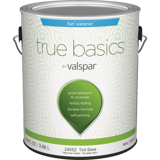 True Basics by Valspar Flat Exterior House Paint, 1 Gal., Tint Base