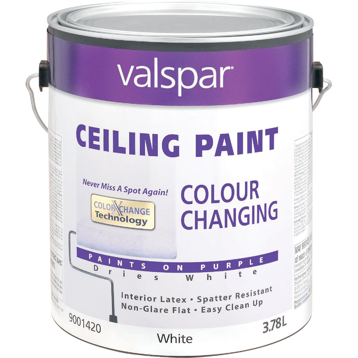 Valspar Color Changing Latex Flat Ceiling Paint, White, 1 Gal.