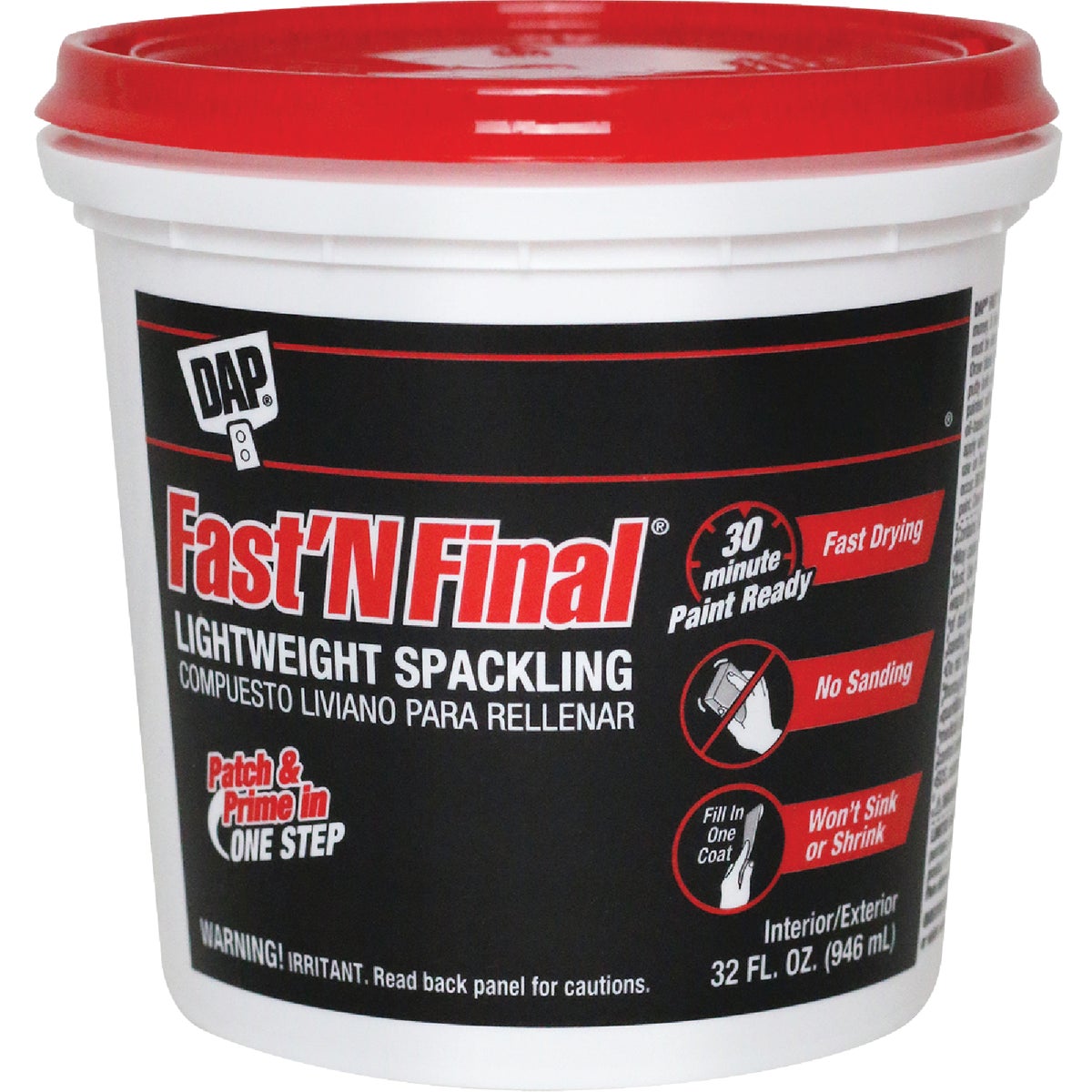 DAP Fast 'N Final 32 Oz. Lightweight Latex Patch & Prime Spackling