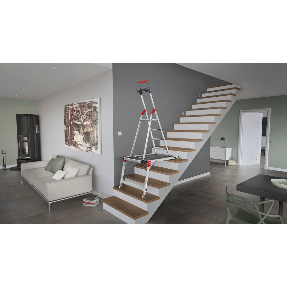 Hailo 330 Lb. Capacity Aluminum Frame Stair Work Platform