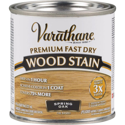 Varathane Fast Dry Spring Oak Urethane Modified Alkyd Interior Wood Stain, 1/2 Pt.