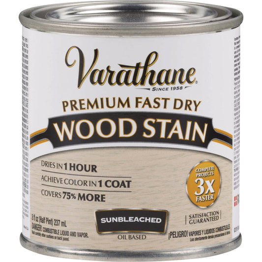 Varathane Fast Dry Sunbleached Wood Urethane Modified Alkyd Interior Wood Stain, 1/2 Pt.