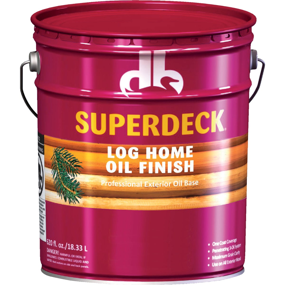 Duckback SUPERDECK Translucent Log Home Oil Finish, Amber Hue, 5 Gal.