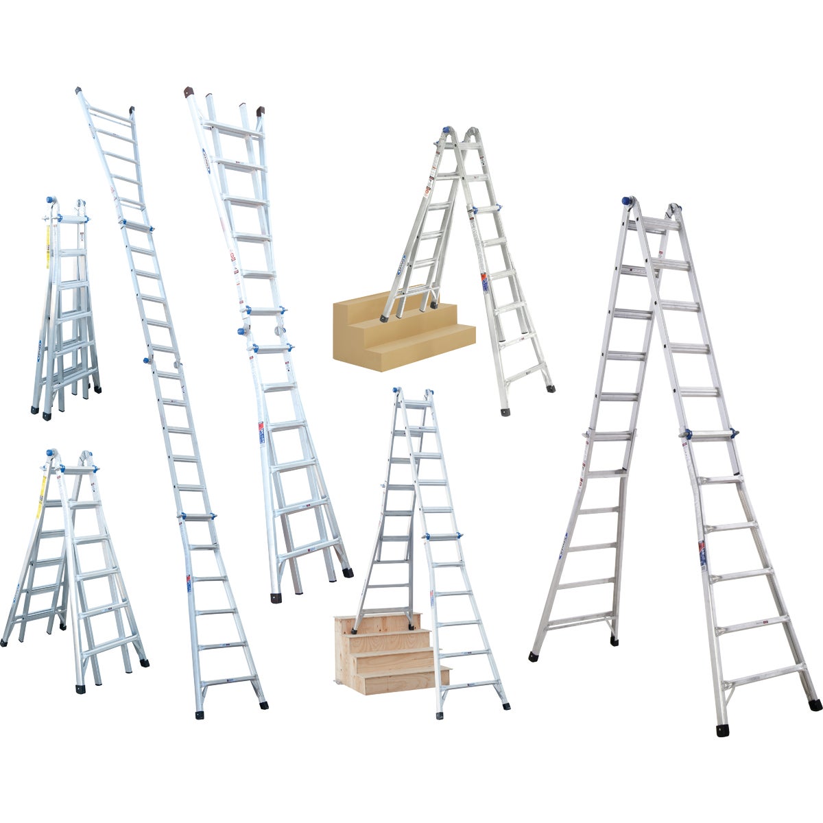 Werner 23 Ft. Aluminum Multi-Position Telescoping Ladder with 300 Lb. Load Capacity Type IA Ladder Rating