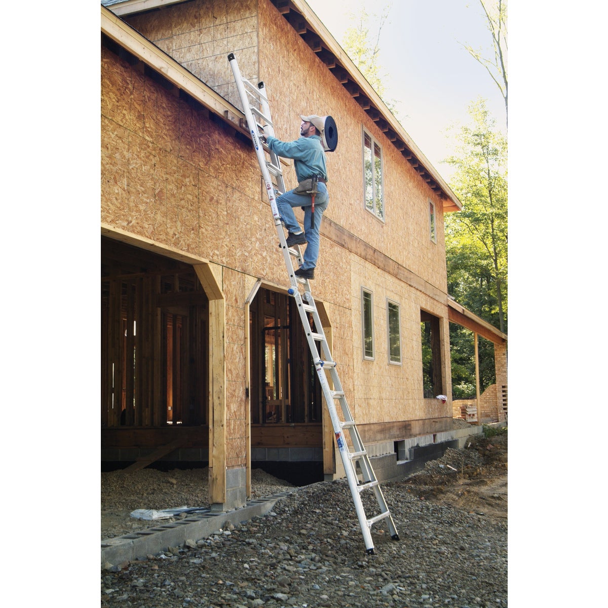 Werner 23 Ft. Aluminum Multi-Position Telescoping Ladder with 300 Lb. Load Capacity Type IA Ladder Rating