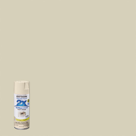 Rust-Oleum Painter's Touch 2X Ultra Cover 12 Oz. Gloss Paint + Primer Spray Paint, Almond