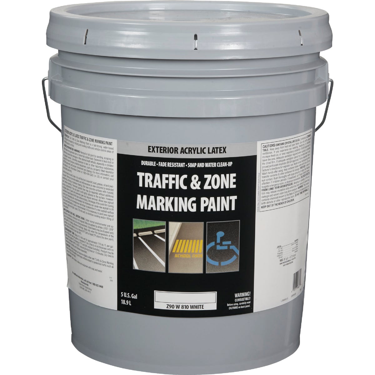 Traffic And Zone White Latex 5 Gal Traffic Paint