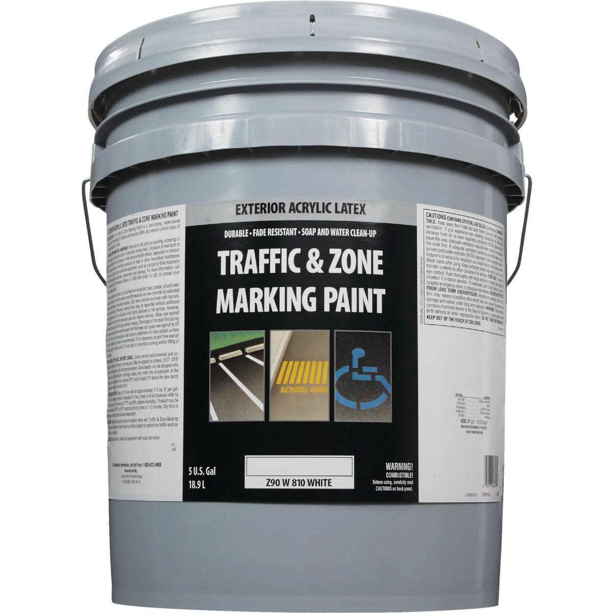 Traffic And Zone White Latex 5 Gal Traffic Paint