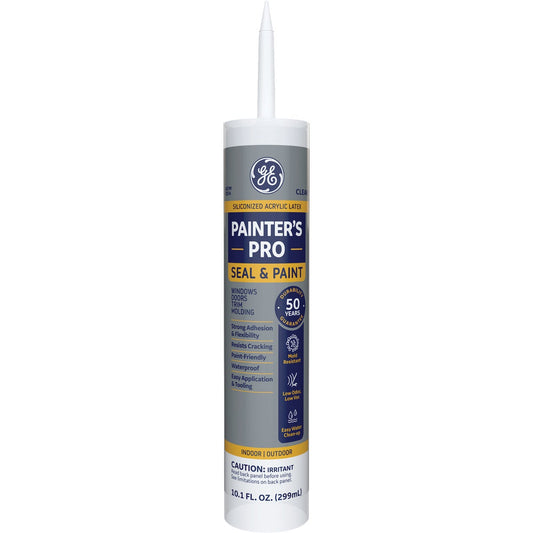 GE Painter's Pro 10.1 Oz. Clear Siliconized Acrylic Latex Caulk (MAP210CR)