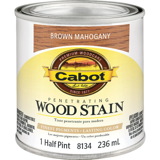 Cabot Penetrating Wood Stain, Brown Mahogany, 1/2 Pt.