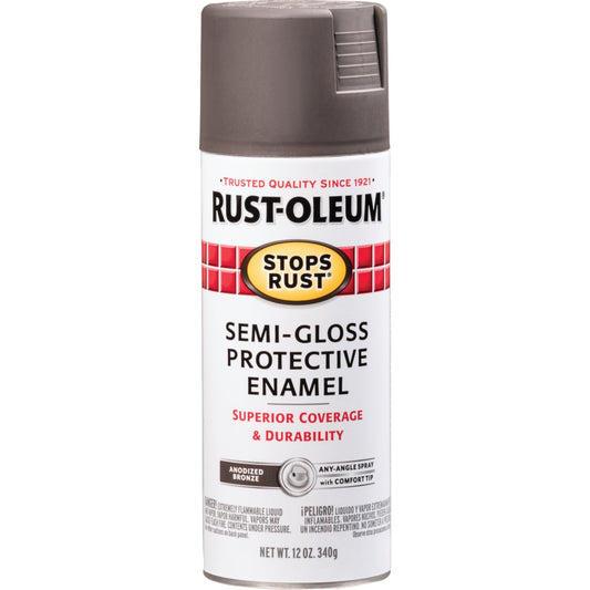 Rust-Oleum Stops Rust Semi-Gloss Anodized Bronze 12 Oz. Anti-Rust Spray Paint