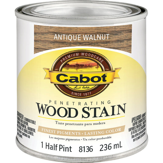 Cabot Penetrating Wood Stain, Antique Walnut, 1/2 Pt.