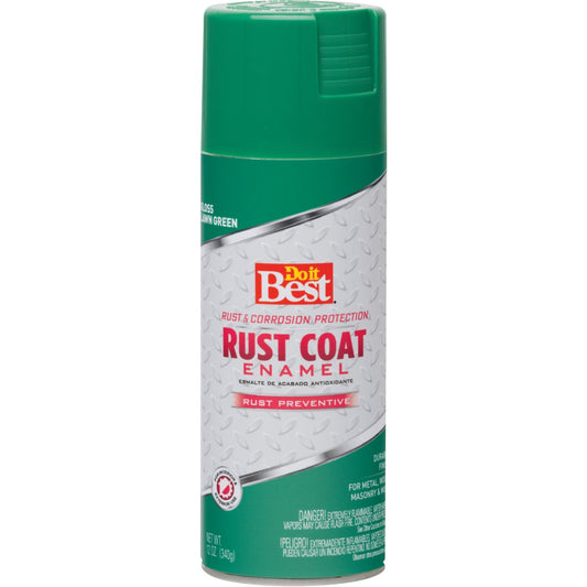 Do it Best Rust Coat Gloss Lawn Green 12 Oz. Anti-Rust Spray Paint